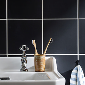 Tetra Matt Black Wall and Floor Tiles - 200 x 200mm