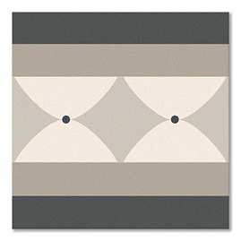 Stonehouse Studio Tissington Grey Border Patterned Wall and Floor Tiles - 225 x 225mm