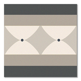 Stonehouse Studio Tissington Grey Border Patterned Wall and Floor Tiles - 225 x 225mm