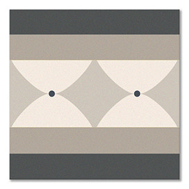 Stonehouse Studio Tissington Grey Border Patterned Wall and Floor Tiles - 225 x 225mm