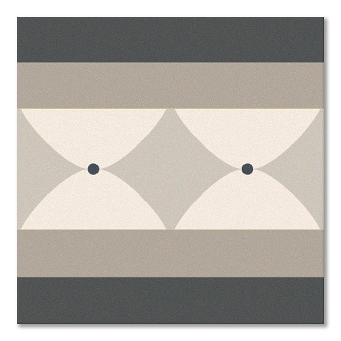 Stonehouse Studio Tissington Grey Border Patterned Wall and Floor Tiles - 225 x 225mm