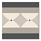 Stonehouse Studio Tissington Grey Border Patterned Wall and Floor Tiles - 225 x 225mm