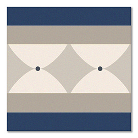 Stonehouse Studio Tissington Navy Border Patterned Wall and Floor Tiles - 225 x 225mm