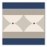 Stonehouse Studio Tissington Navy Border Patterned Wall and Floor Tiles - 225 x 225mm