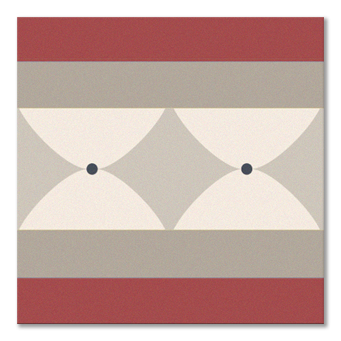Stonehouse Studio Tissington Terracotta Border Patterned Wall and Floor Tiles - 225 x 225mm