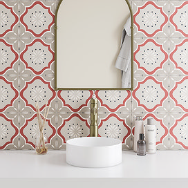 Stonehouse Studio Tissington Terracotta Patterned Wall and Floor Tiles - 225 x 225mm