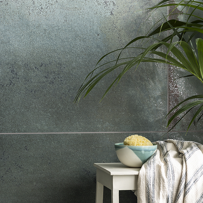 Stonehouse Studio Tulsa Turquoise Oxide Metal Effect Large Format Wall & Floor Tiles - 600 x 1200mm