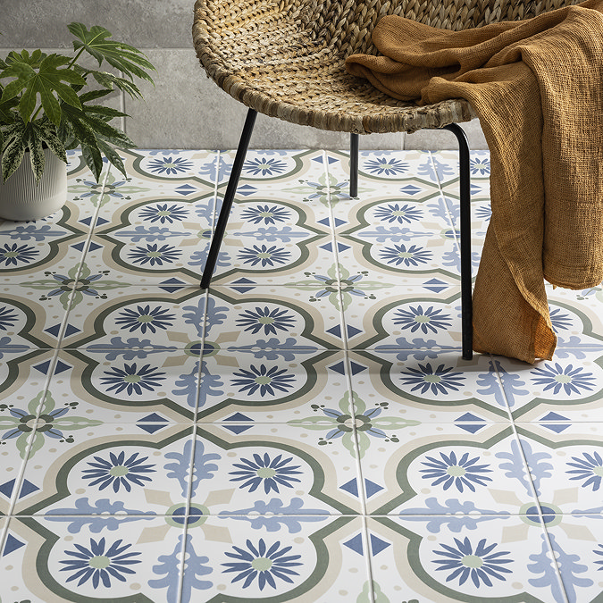 Stonehouse Studio Valencia Blue Wall & Floor Tiles - 225 x 225mm