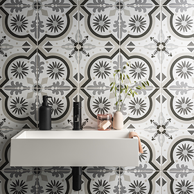 Stonehouse Studio Valencia Charcoal Wall & Floor Tiles - 225 x 225mm