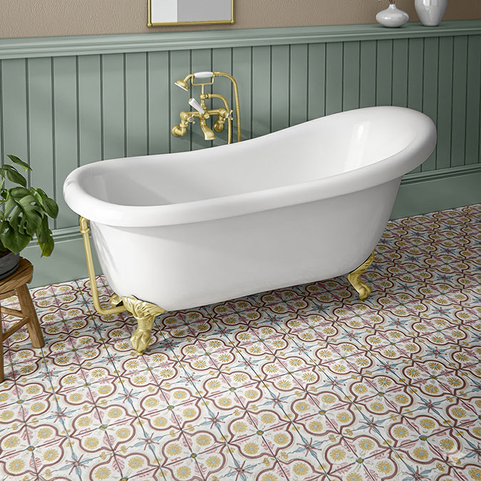 Stonehouse Studio Valencia Pink Floral Patterned Wall & Floor Tiles - 225 x 225mm