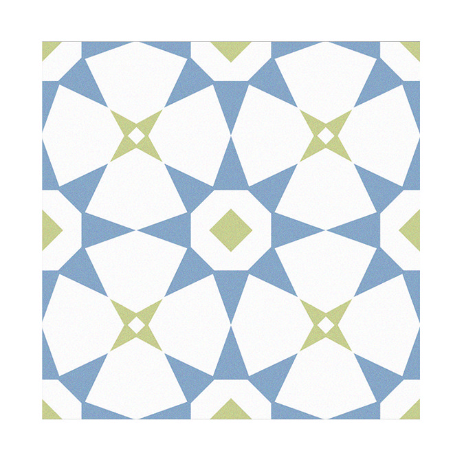 Stonehouse Studio Valletta Cornflower Patterned Wall and Floor Tiles - 225 x 225mm