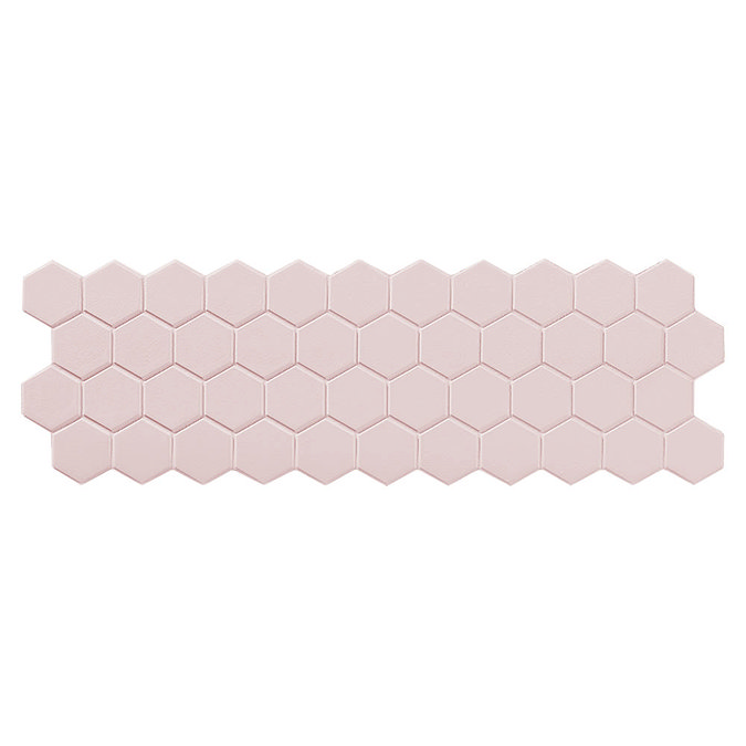 Elise Pink Hexagon Wall and Floor Tiles - 170 x 520mm  In Bathroom Large Image