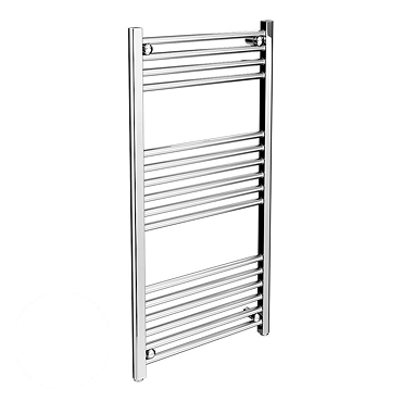 Diamond Straight Electric Heated Towel Rail - W500 x H1000mm - Chrome Profile Large Image