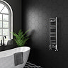 Diamond Heated Towel Rail - W300 x H1000mm - Chrome - Straight