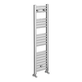 Diamond Heated Towel Rail - W300 x H1200mm - Chrome - Straight