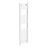 Diamond Heated Towel Rail - W300 x H1200mm - White - Straight  Profile Large Image