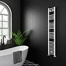 Diamond Heated Towel Rail - W300 x H1600mm - White - Straight Large Image