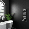 Diamond Heated Towel Rail - W300 x H800mm - Chrome - Straight  Profile Large Image