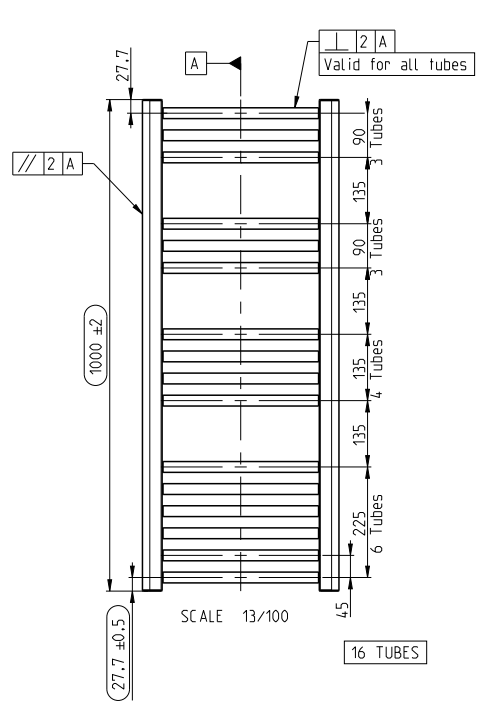 Diamond Heated Towel Rail - W500 x H1200mm - Chrome - Straight