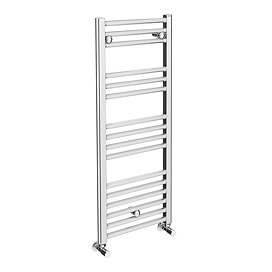Diamond Heated Towel Rail - W400 x H1000mm - Chrome - Straight