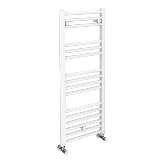 Diamond Heated Towel Rail - W400 x H1000mm - White - Straight