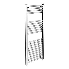 Diamond Heated Towel Rail - W400 x H1200mm - Chrome - Straight Large Image