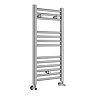 Diamond Heated Towel Rail - W400mm x H800mm - Chrome - Straight