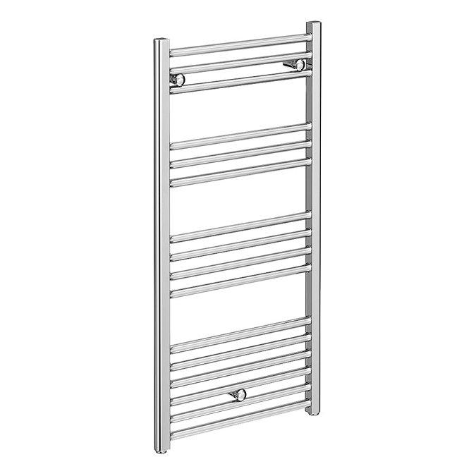 Diamond Heated Towel Rail - W500 x H1000mm - Chrome - Straight