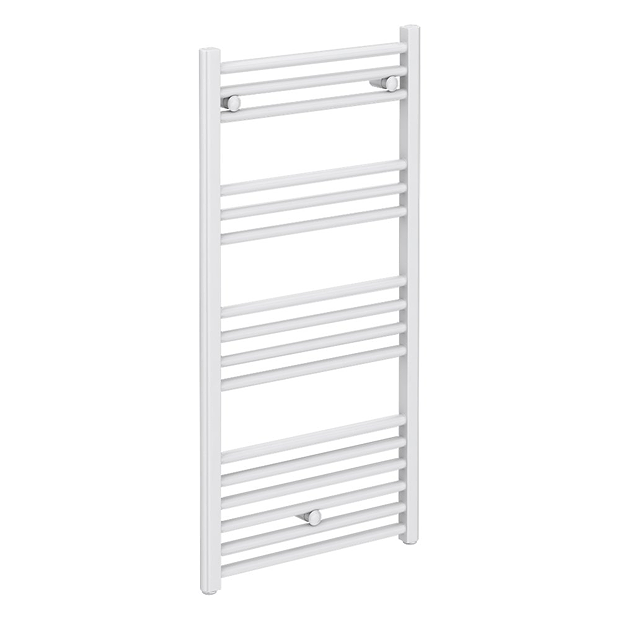 Diamond Heated Towel Rail - W500 x H1000mm - White - Straight