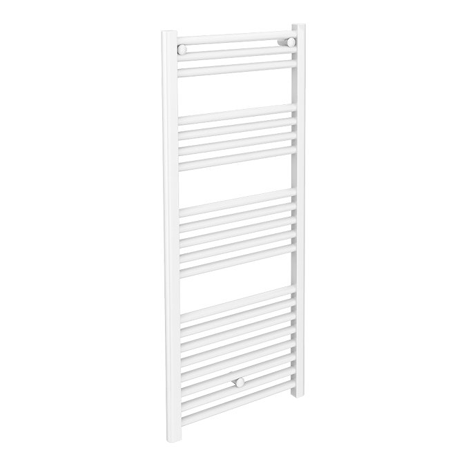 Diamond Heated Towel Rail - W500 x H1200mm - White - Straight