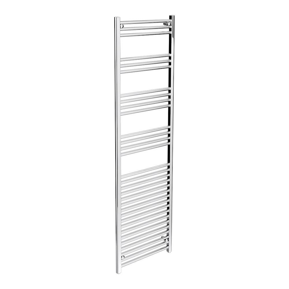 Diamond Heated Towel Rail - W500 x H1800mm - Chrome - Straight Profile Large Image