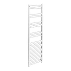 Diamond Heated Towel Rail - W500 x H1800mm - White - Straight Large Image