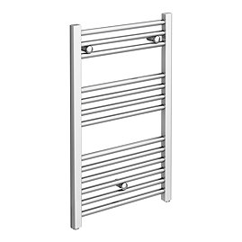 Diamond Heated Towel Rail - W500 x H800mm - Chrome - Straight Large Image