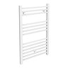 Diamond Heated Towel Rail - W500 x H800mm - White - Straight Large Image