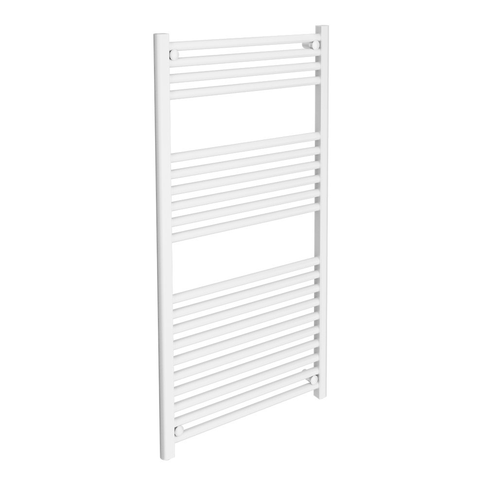 Diamond Heated Towel Rail - W600 x H1200mm - White - Straight at ...