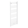 Diamond Heated Towel Rail - W600 x H1600mm - White - Straight  Profile Large Image