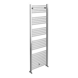Diamond Heated Towel Rail - W600 x H1800mm - Chrome - Straight