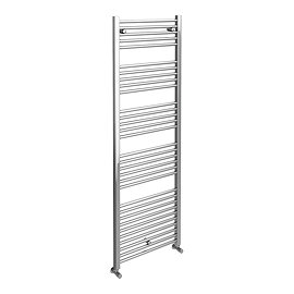 Diamond Heated Towel Rail - W600 x H1800mm - Chrome - Straight