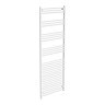 Diamond Heated Towel Rail - W600 x H1800mm - White - Straight Large Image