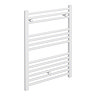 Diamond Heated Towel Rail - W600 x H800mm - White - Straight Large Image