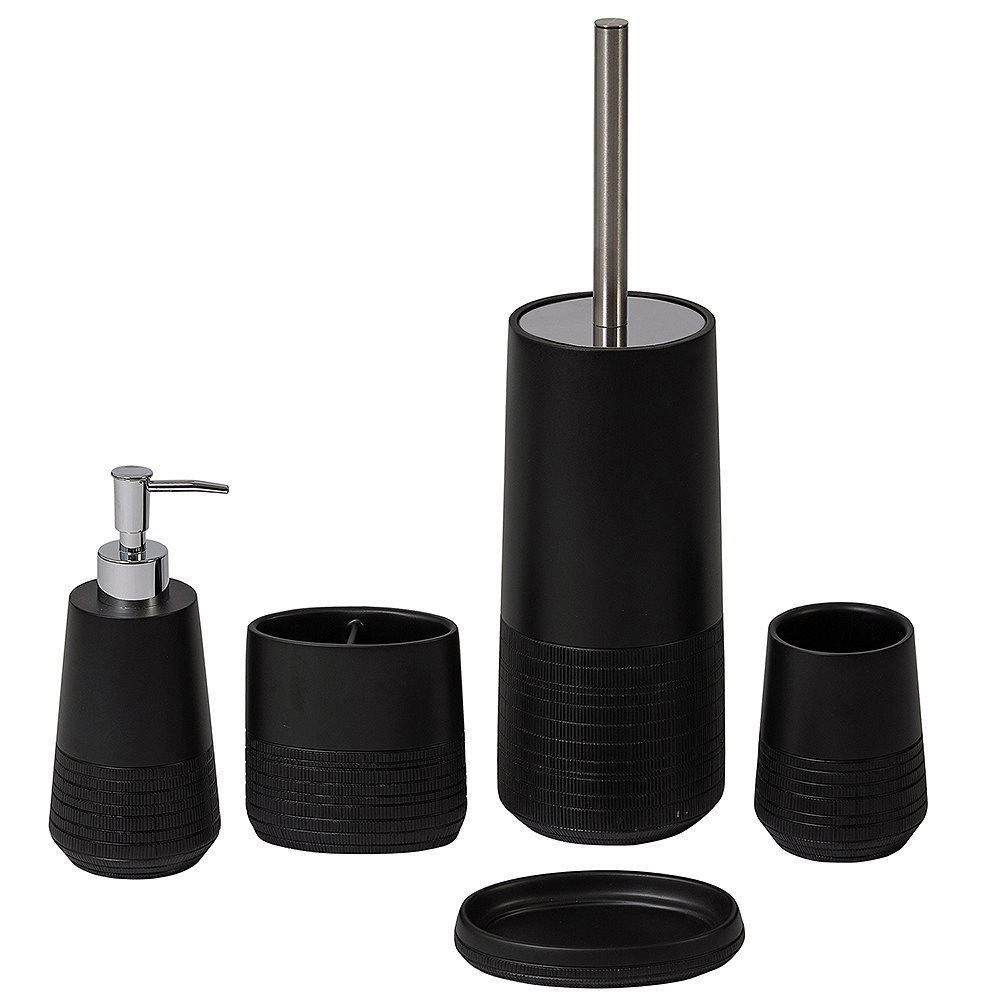 Strata Black 5Piece Bathroom Accessory Set