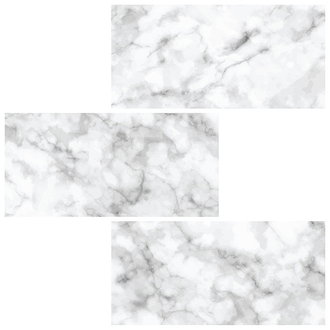 Subway Carrara Peel & Stick Backsplash Tiles - Pack of 4 Feature Large Image
