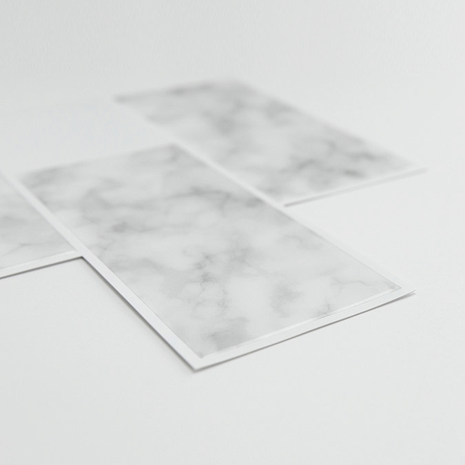 Subway Carrara Peel & Stick Backsplash Tiles - Pack of 4 Standard Large Image