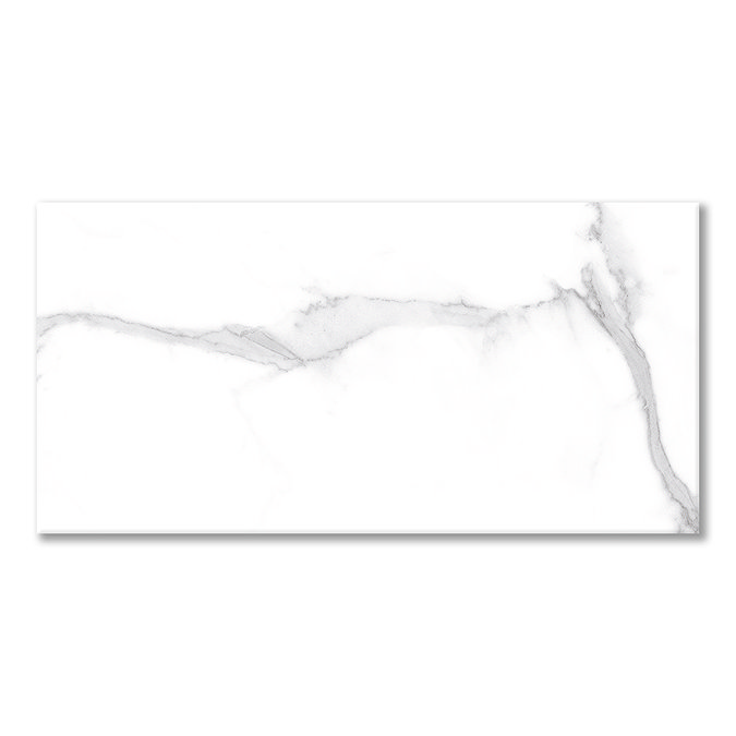 Sula Gloss White Marble Effect Wall and Floor Tiles - 300 x 600mm