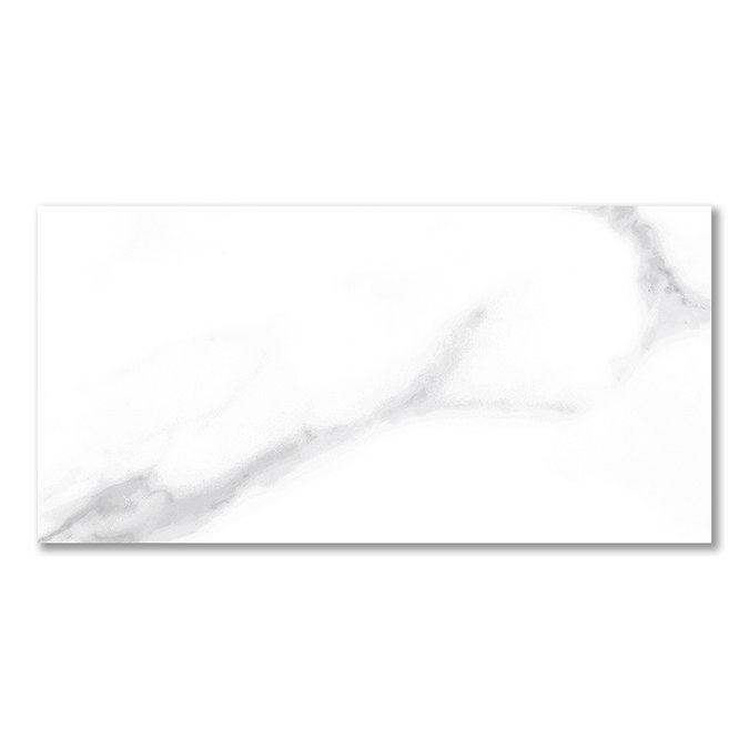 Sula Large Format Gloss Dolomite Marble Effect Wall and Floor Tiles - 600 x 1200mm