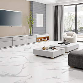 Sula Large Format Matt Dolomite Marble Effect Wall and Floor Tiles - 600 x 1200mm