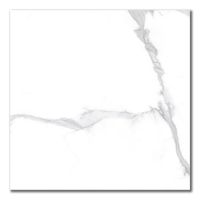 Sula Matt White Marble Effect Rectified Wall and Floor Tiles - 600 x 600mm