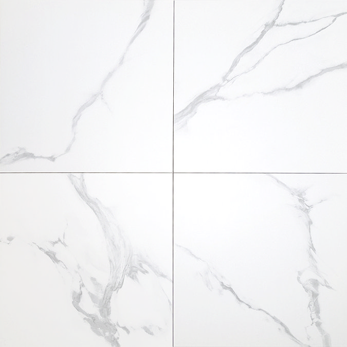 Sula Matt White Marble Effect Wall & Floor Tiles – 450 x 450mm