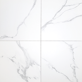 Sula Matt White Marble Effect Wall and Floor Tiles - 450 x 450mm