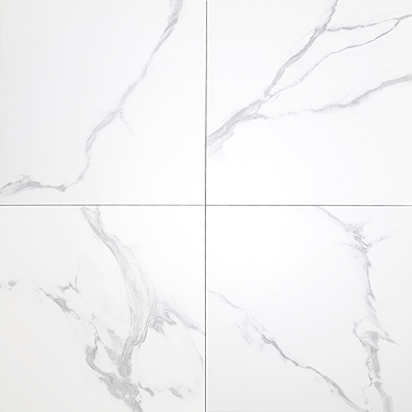 Sula Matt White Marble Effect Wall and Floor Tiles - 450 x 450mm